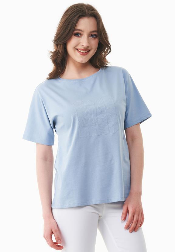 T-Shirt With Embroidery Ice Blue via Shop Like You Give a Damn