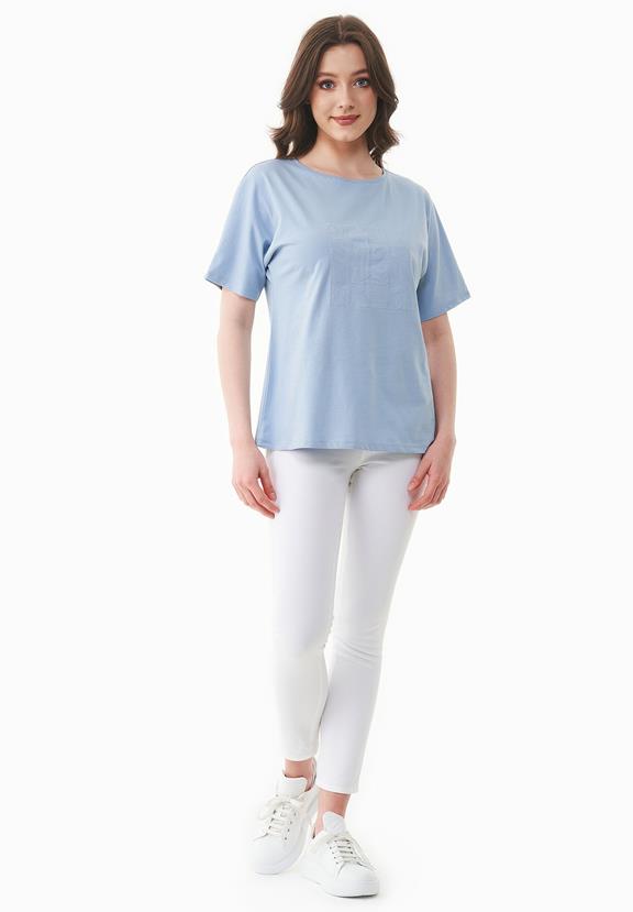 T-Shirt With Embroidery Ice Blue from Shop Like You Give a Damn