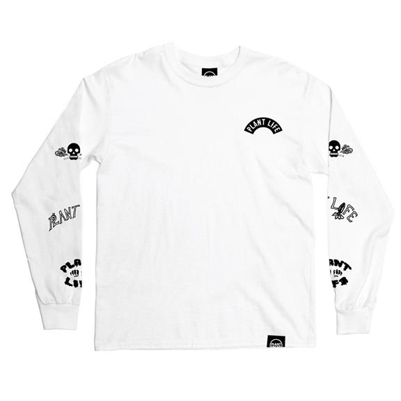 Top Long Sleeve Plant Life White  6