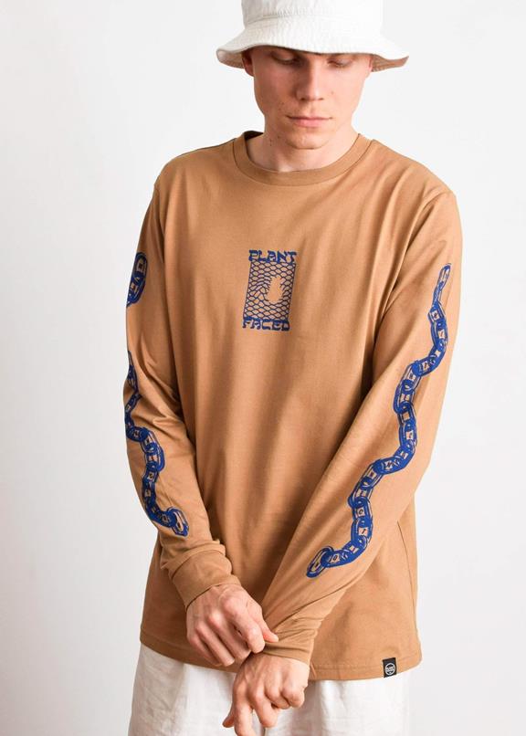 T-Shirt Long Sleeve Make The Connection Dark Beige 7