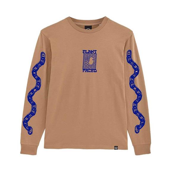 T-Shirt Long Sleeve Make The Connection Dark Beige 10