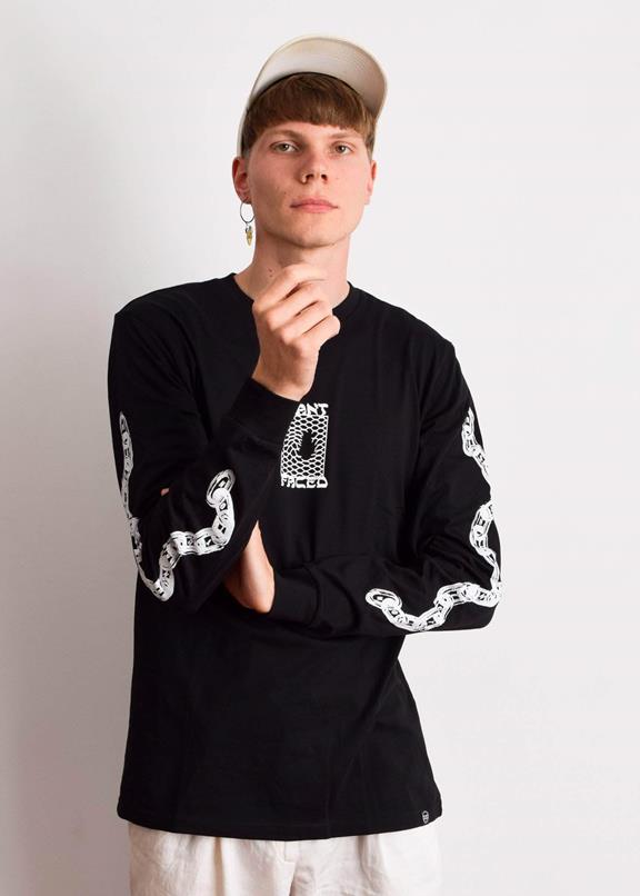 T-Shirt Long Sleeve Make The Connection Zwart 7