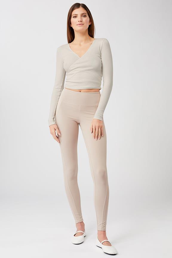 Wrap Top Claire Pistacchio Beige from Shop Like You Give a Damn