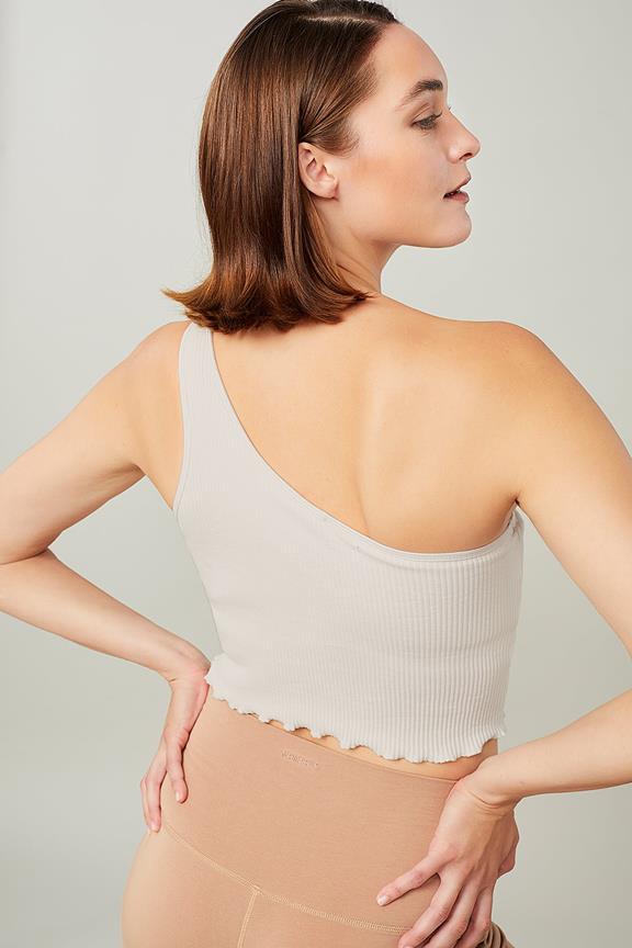 One Shoulder Top Pistacchio Beige from Shop Like You Give a Damn