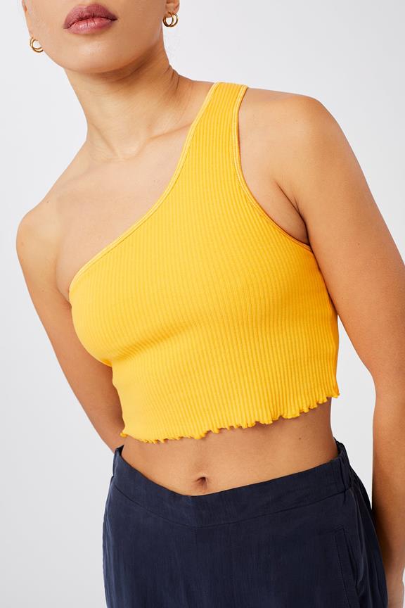 One Shoulder Top Mango Yellow from Shop Like You Give a Damn