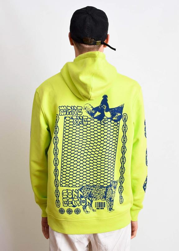 Hoodie Make The Connection Lime Green 3
