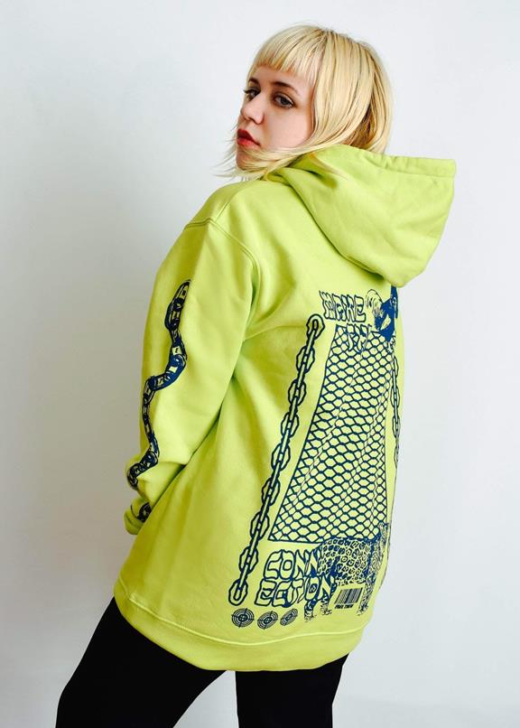 Hoodie Make The Connection Lime Green 5