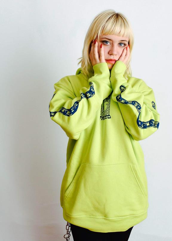 Hoodie Make The Connection Lime Green 8