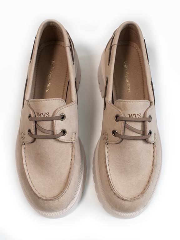 Mocassins Track Sole Vegan Suede Beige from Shop Like You Give a Damn