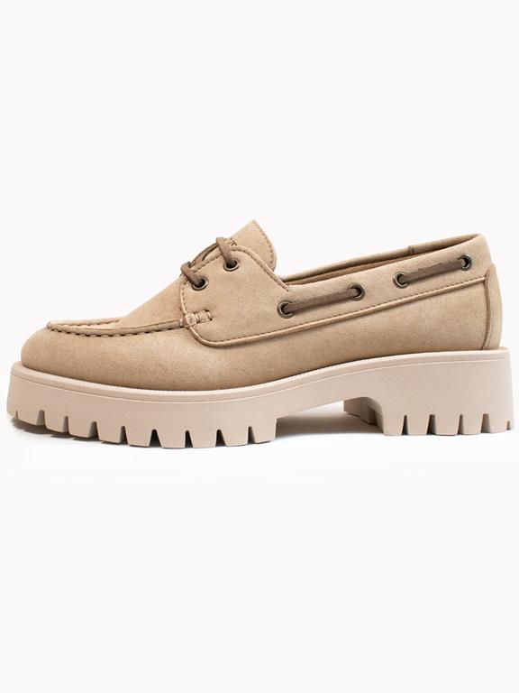 Mocassins Track Sole Vegan Suede Beige from Shop Like You Give a Damn