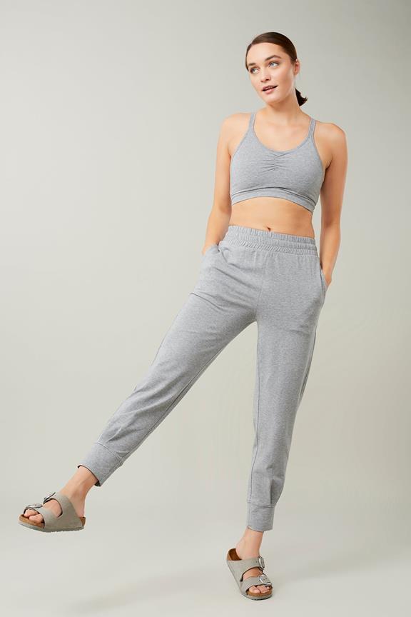 Cuffed Track Pants Melange Grey from Shop Like You Give a Damn