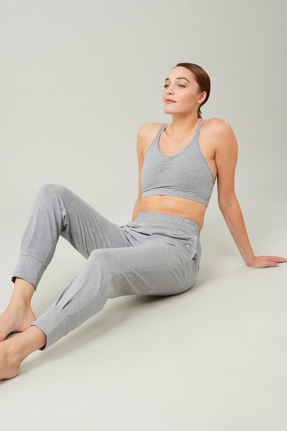 Cuffed Track Pants Melange Grey from Shop Like You Give a Damn