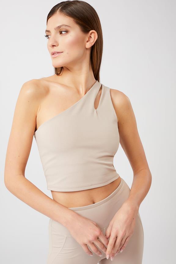 Cropped Schoudertopje Satijn Beige from Shop Like You Give a Damn