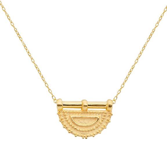 Necklace Half Moon Pendant Gold Plated 1