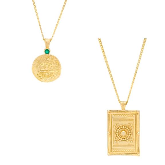 Necklace Layering Set Lakshmi & Kasha Gold Plated 1