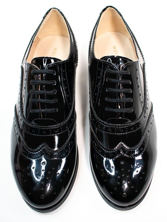 Oxford Brogues Women Patent Black via Shop Like You Give a Damn