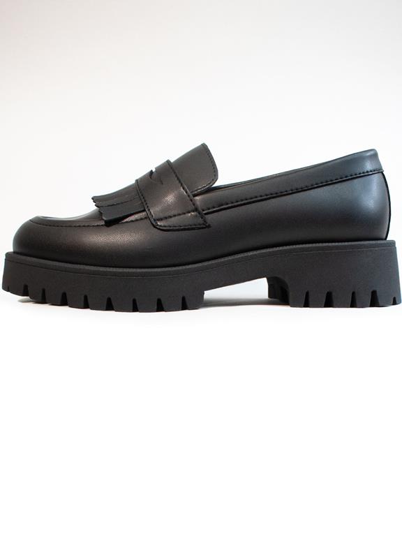 Loafers Fringe Track Sole Black from Shop Like You Give a Damn