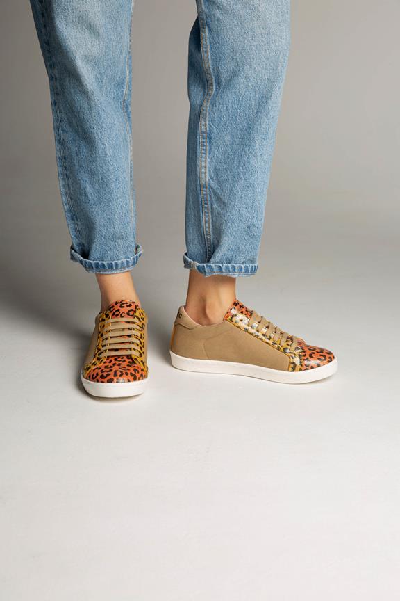 Sneakers Leo Luipaardprint Oranje & Bruin from Shop Like You Give a Damn