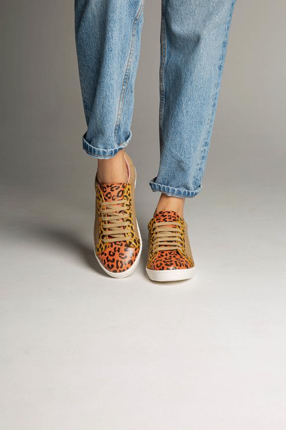 Sneakers Leo Luipaardprint Oranje & Bruin from Shop Like You Give a Damn