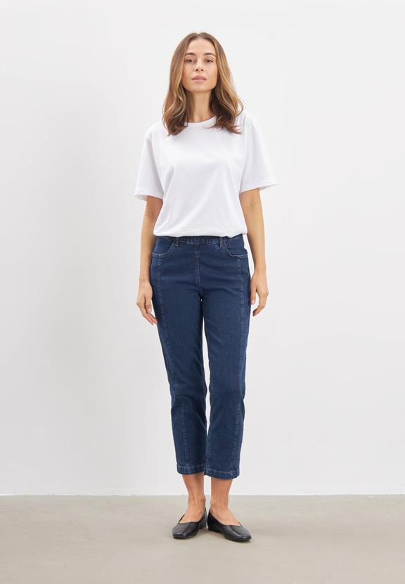 Jeans Piper Pure Regular Crop Donkerblauw via Shop Like You Give a Damn