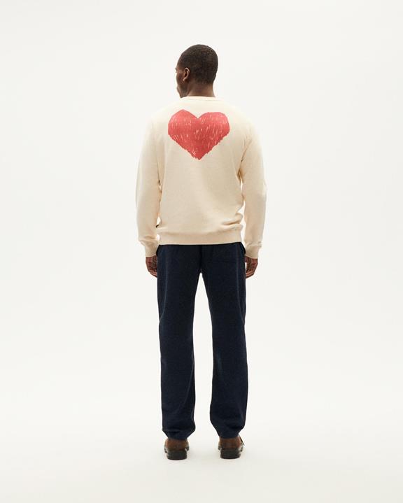 Sweatshirt White Heart Cream from Shop Like You Give a Damn