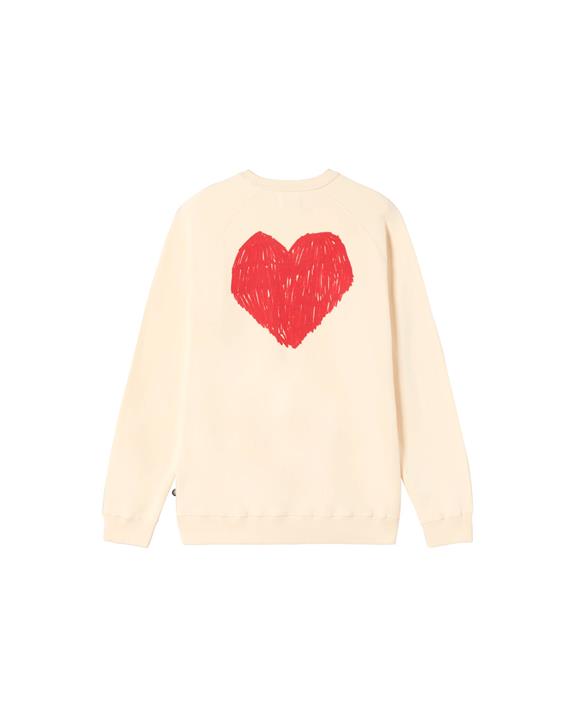 Sweatshirt White Heart Cream from Shop Like You Give a Damn