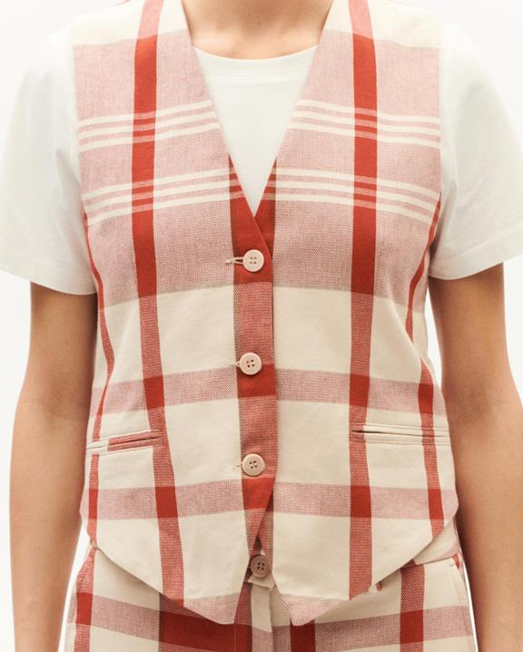 Top Vest Edith Cream/Red from Shop Like You Give a Damn