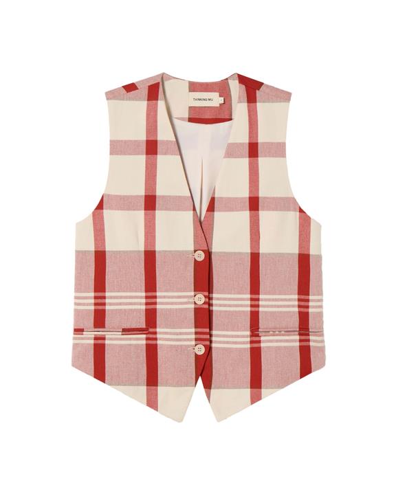 Top Vest Edith Cream/Red from Shop Like You Give a Damn