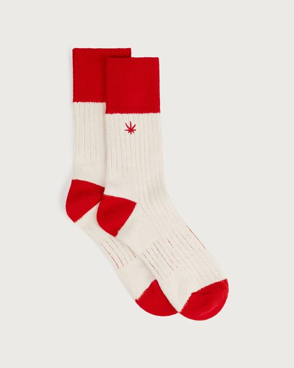 Socks Hemp Peu Cream/Red from Shop Like You Give a Damn