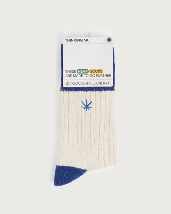 Sokken Hemp Peu CrÃ¨me/Blauw from Shop Like You Give a Damn