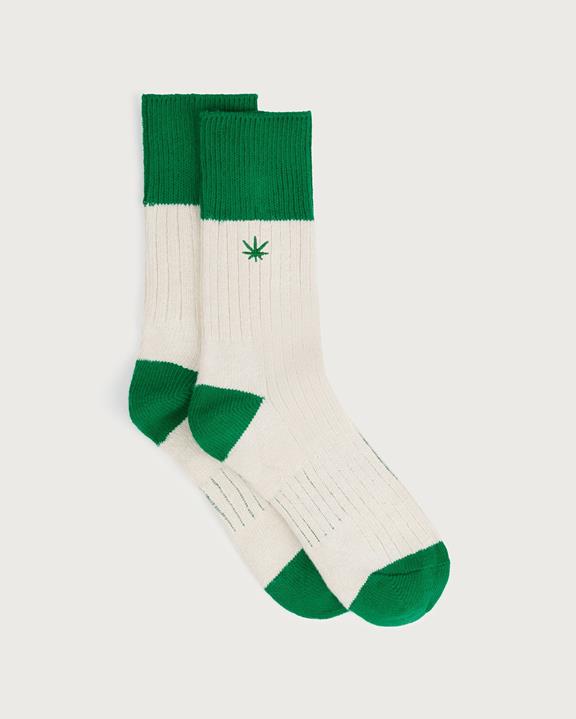 Socks Hemp Peu Cream/Green from Shop Like You Give a Damn