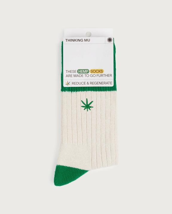 Socks Hemp Peu Cream/Green from Shop Like You Give a Damn