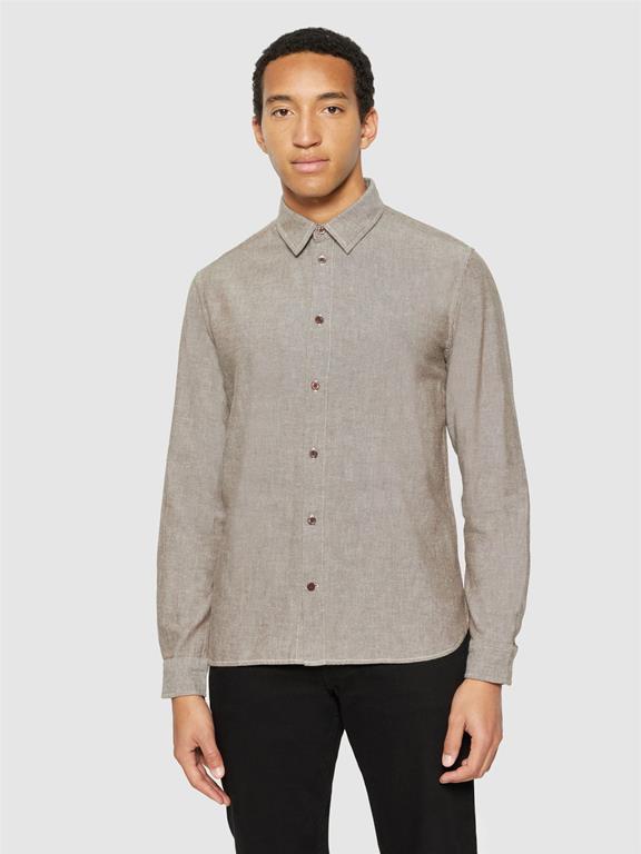 Overhemd Regular Fit Heavy Twill Flanel Beige via Shop Like You Give a Damn