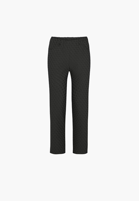 Broek Kelly Regular Korte Lengte Zwart Jacquard via Shop Like You Give a Damn