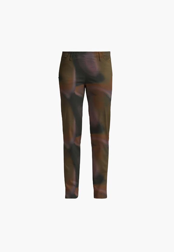 Broek Kelly Regular Korte Lengte Zwart Vloeistof Print via Shop Like You Give a Damn