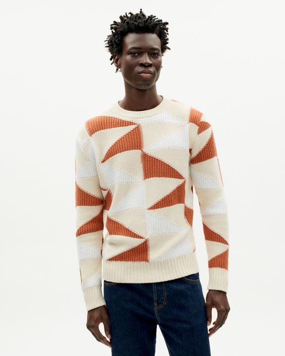 Sweater Guillaume Raw Knit Cream & Orange from Shop Like You Give a Damn