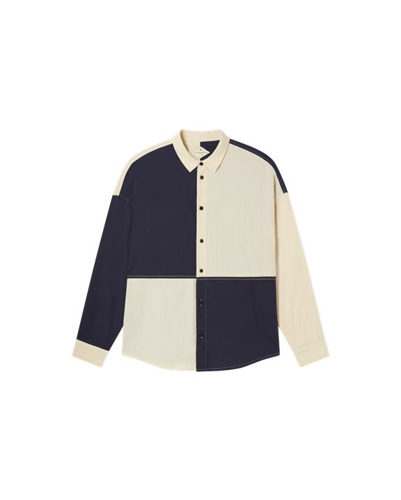 Shirt Haru Patched Blue & Cream from Shop Like You Give a Damn