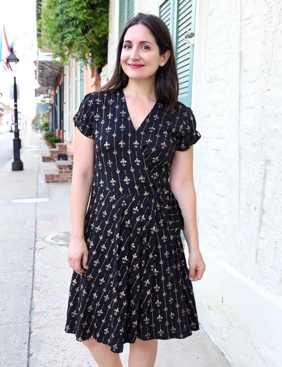 Midi Dresses Wrap Dress Zwart Passion Lilie Wrap Dress Fleur De - Main Image