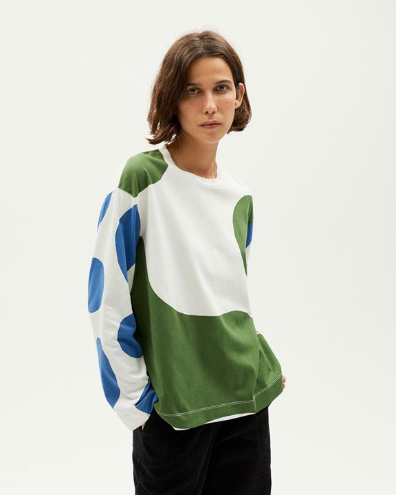 T-Shirt Emily Contrast Blue/Green/White from Shop Like You Give a Damn