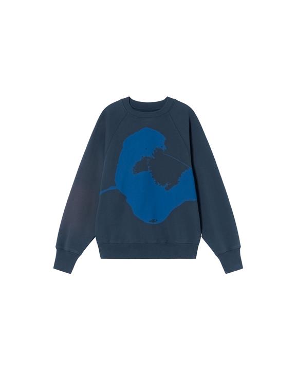 Sweatshirt Bonnie Graphite Flower Teal/Blauw from Shop Like You Give a Damn