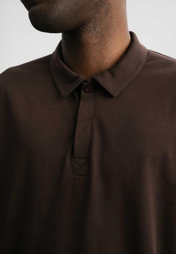 Polo Shirt Long Sleeve Divit Dark Brown from Shop Like You Give a Damn