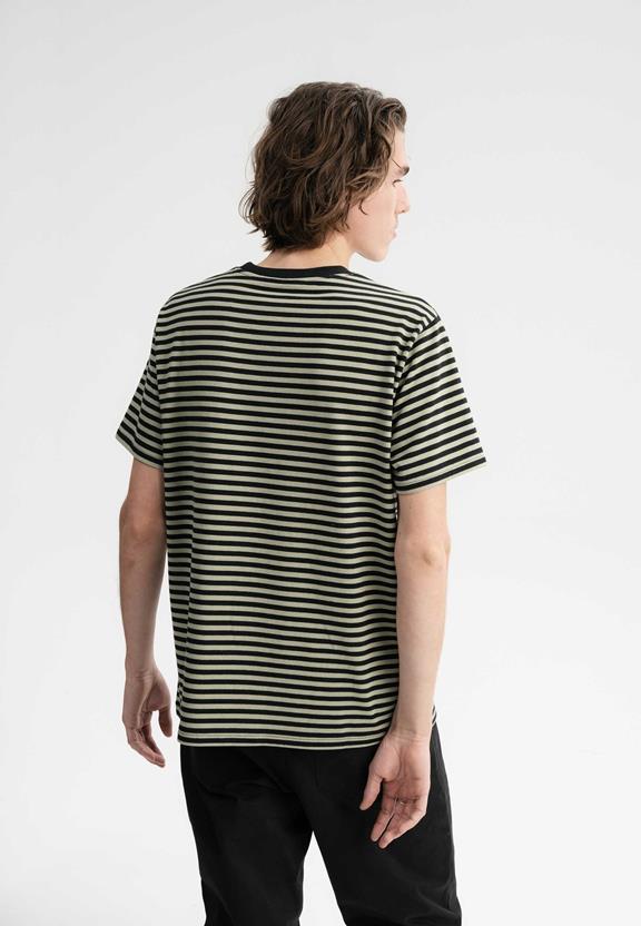 T-Shirt Heavy Pravin Tea Leaf & Black Striped from Shop Like You Give a Damn