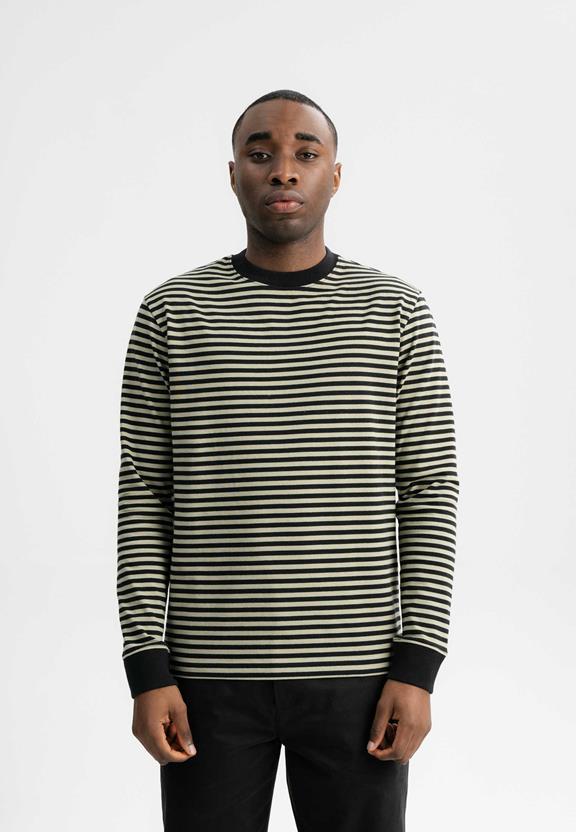 T-Shirt Long Sleeves Tejas Tea Leaf & Black Striped via Shop Like You Give a Damn