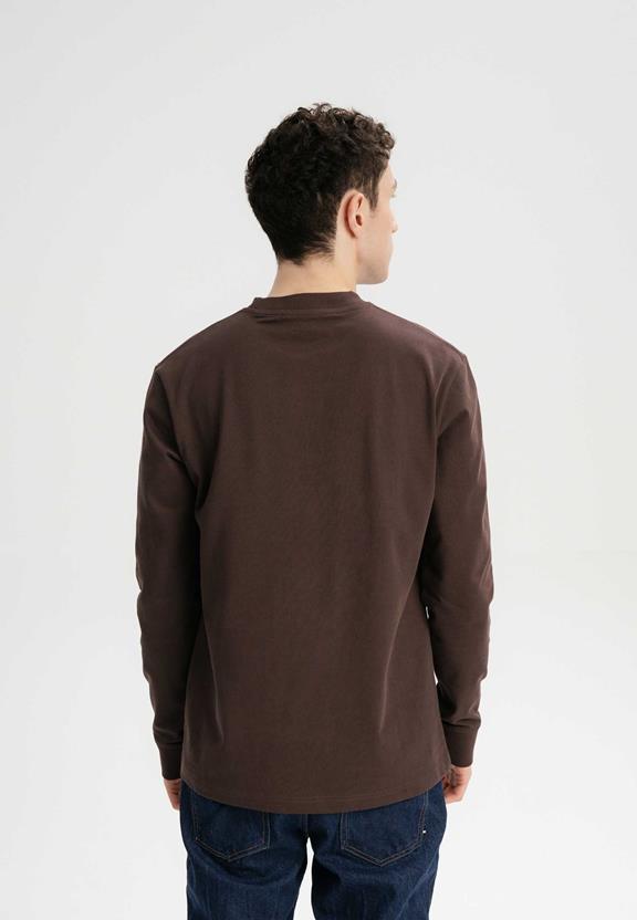 T-Shirt Long Sleeves Tejas Dark Brown from Shop Like You Give a Damn