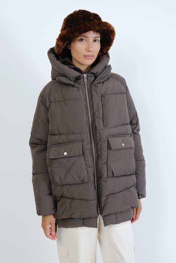 Puffer Jacket Lyndon Black Olive via Shop Like You Give a Damn