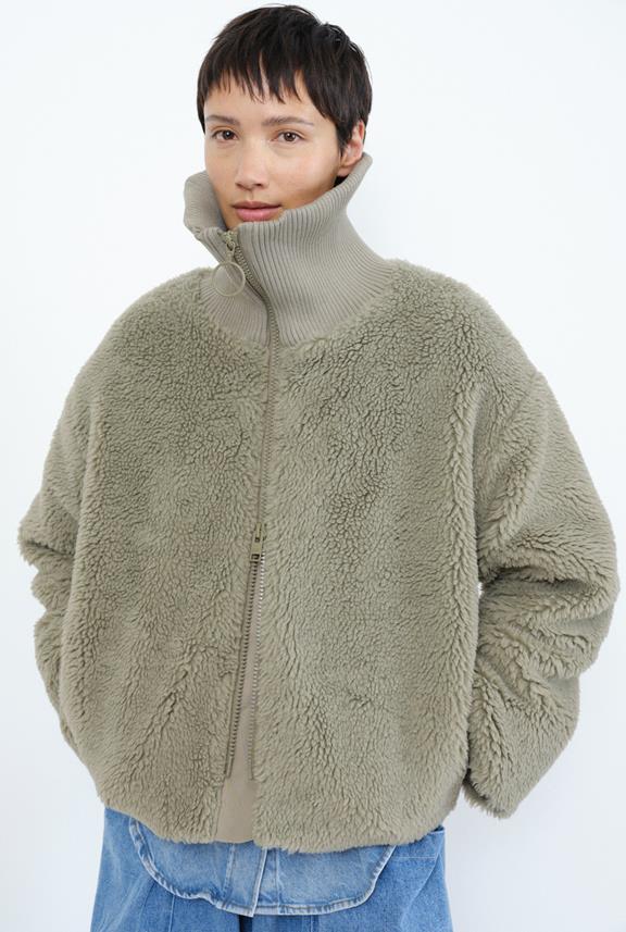 Project Cece Bomber Jacket Teddy Korsika Pale Olive