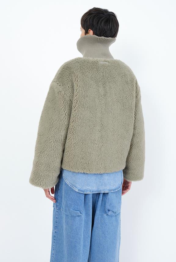 Bomber Jacket Teddy Korsika Pale Olive from Shop Like You Give a Damn