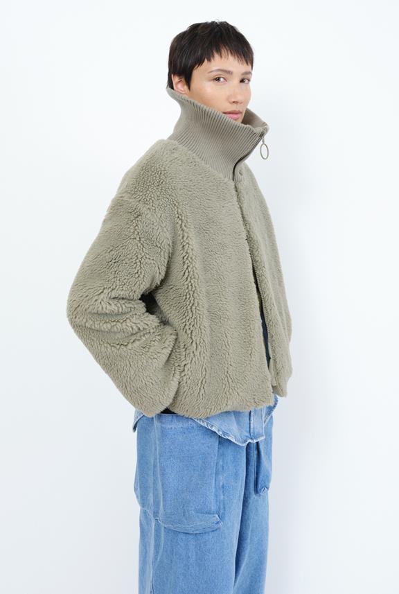 Bomber Jacket Teddy Korsika Pale Olive from Shop Like You Give a Damn