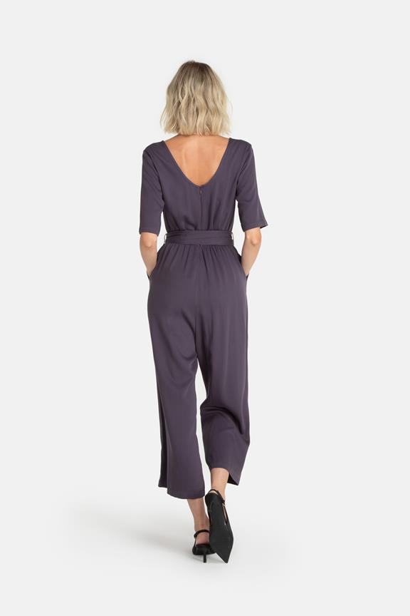 Jumpsuit Staine Halfsleeve Aubergine Purple from Shop Like You Give a Damn