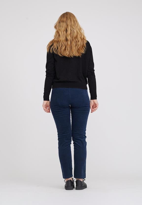 Broek Kelly Corduroy Medium Lengte Marineblauw from Shop Like You Give a Damn